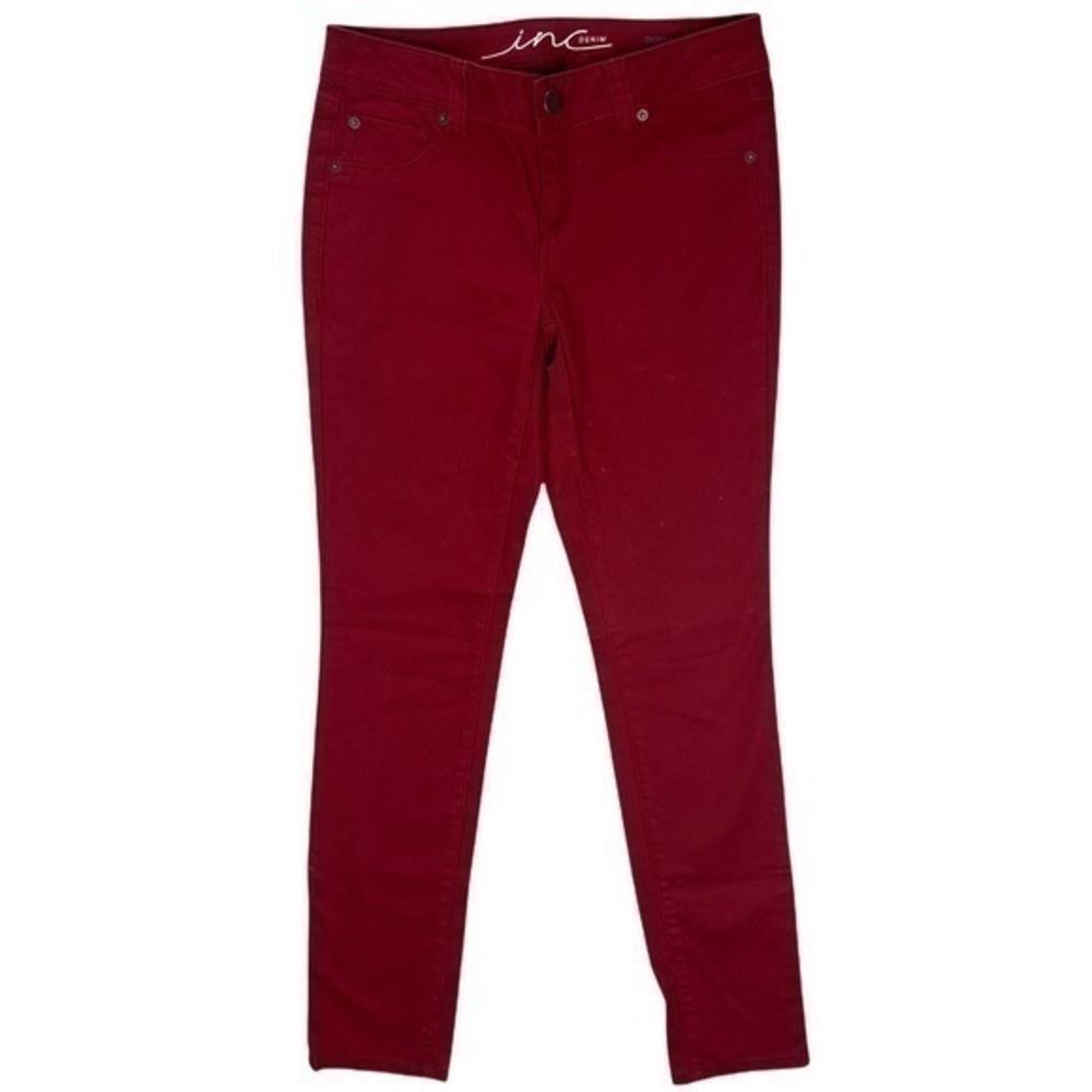 INC‎ Stretch Red Denim Skinny Leg Jean